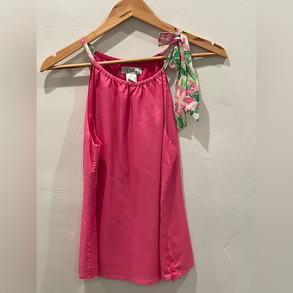 Lilly Pulitzer Pink Top with Floral Tie